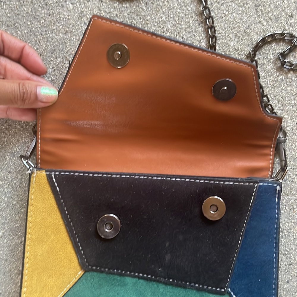 Vintage Suede Patchwork Handbag - image 3